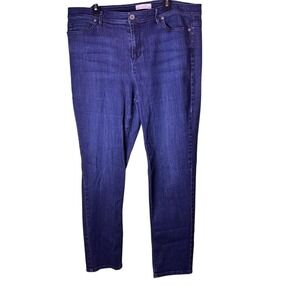 J. Jill Authentic Fit Slim Leg Denim Jeans Women's Size 18 Tall Dark Wash‎
